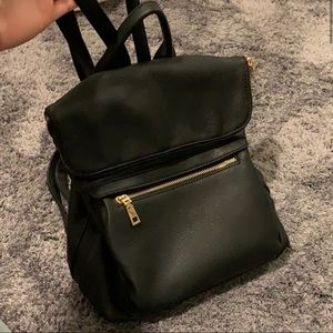 Black leather backback